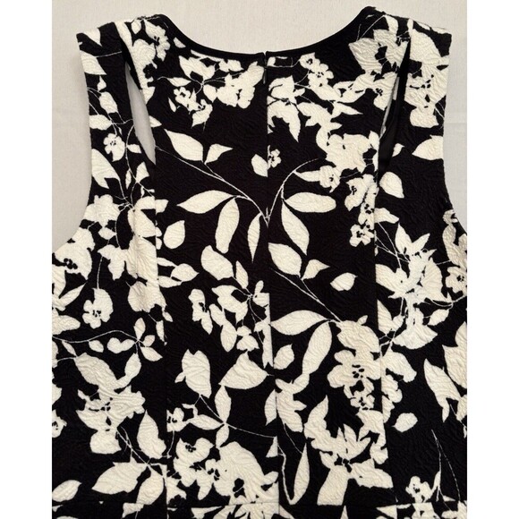 MAGGY LONDON Sheath Dress Size 8 Black White Floral Knee Length Sleeveless NWT - Picture 10 of 16